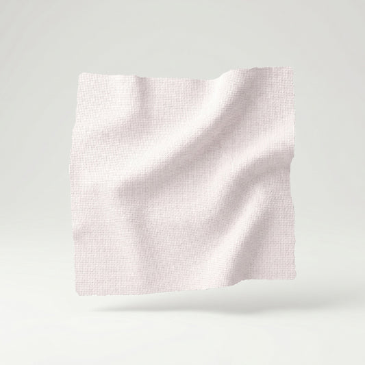 65” H Queen Upholstered Platform Bed - Scalloped Legs - Powder Pink Woven Fabric with White Trim