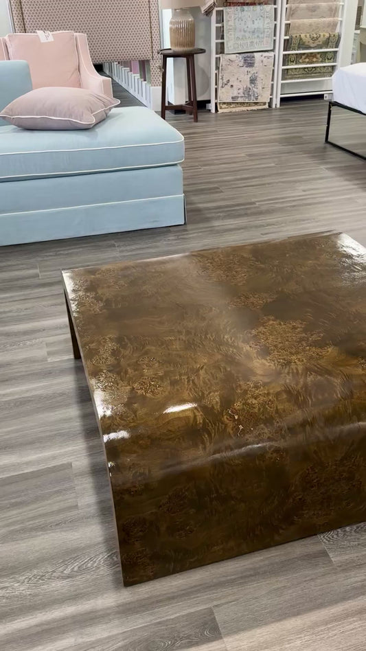 Custom Mappa Burlwood Dining / Accent Table – Mocha Finish