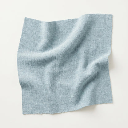 65”H Queen Platform Bed - Seafoam Blue Chenille Fabric with White Trim